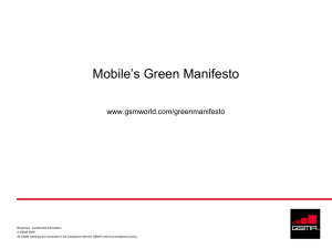 Mobile’s Green Manifesto www.gsmworld.com/greenmanifesto