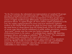 “In the 21st century, the substantial over-representation of  racialised US groups