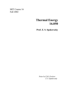 Thermal Energy 16.050 MIT Course 16