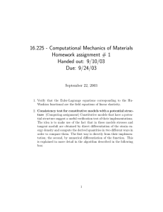 16.225 - Computational Mechanics of Materials Homework assignment # 1