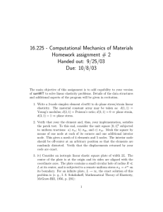 16.225 - Computational Mechanics of Materials Homework assignment # 2
