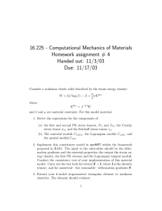 16.225 - Computational Mechanics of Materials Homework assignment # 4