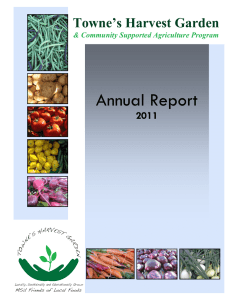 Annual Report Towne’s Harvest Garden 2011