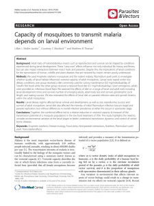 Capacity of mosquitoes to transmit malaria depends on larval environment Open Access