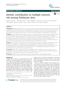 Genetic contribution to multiple sclerosis risk among Ashkenazi Jews Open Access