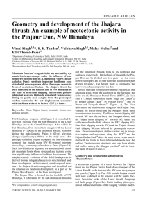 Geometry and development of the Jhajara the Pinjaur Dun, NW Himalaya
