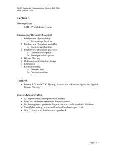 Lecture 1 Pre-requisites Summary of the subject (topics)