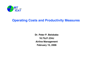 Operating Costs and Productivity Measures MIT ICAT Dr. Peter P. Belobaba