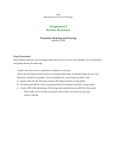 Assignment 1 Review Revisions Parametric Modeling and Drawing