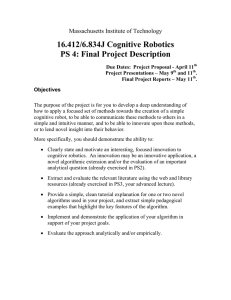 16.412/6.834J Cognitive Robotics PS 4: Final Project Description Massachusetts Institute of Technology