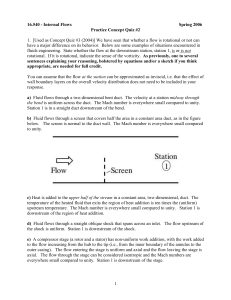 16.540 - Internal Flows Spring 2006 Practice Concept Quiz #2