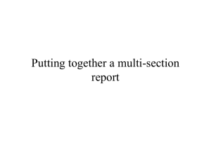 Putting together a multi-section report