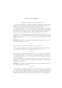 Lecture  2: Linear Algebra