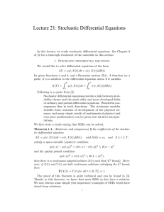 Lecture 21: Stochastic Differential Equations