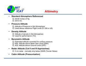 Altimetry MIT ICAT Standard Atmosphere Referenced