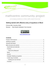 mathcentre community project  encouraging academics to share maths support resources