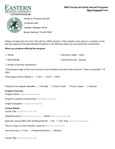 EMU Faculty-led Study Abroad Programs New Proposal Form