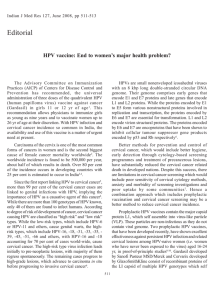 Editorial HPV vaccine: End to women’s major health problem?