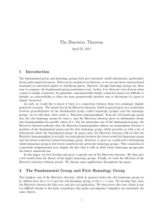 The Hurewicz Theorem 1 Introduction April 25, 2011