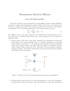 Homogeneous Reaction Diffusion Notes by MIT Student (and MZB)