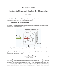 VII. Porous Media Lecture 33: Macroscopic Conductivity of Composites
