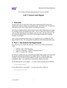Lab 2: Sensors and Signals 1 Overview