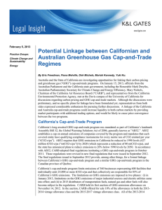 Potential Linkage between Californian and Australian Greenhouse Gas Cap-and-Trade Regimes