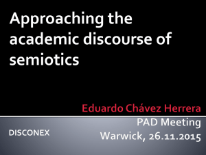 Approaching the academic discourse of semiotics DISCONEX