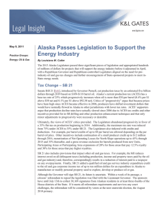 Alaska Passes Legislation to Support the Energy Industry
