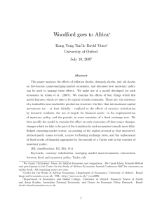Woodford goes to Africa Kang Yong Tan &amp; David Vines University of Oxford