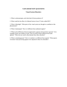 9.10/9.100 REVIEW QUESTIONS Visual System Disorders