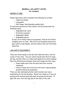GENERAL LAB SAFETY NOTES For Students PROPER ATTIRE:
