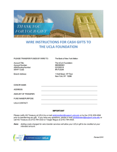 WIRE INSTRUCTIONS FOR CASH GIFTS TO THE UCLA FOUNDATION