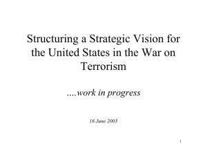 Structuring a Strategic Vision for Terrorism ….work in progress