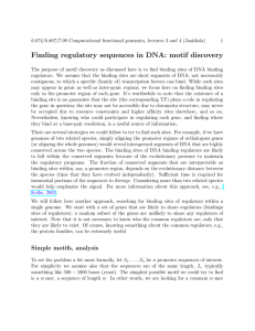Finding  regulatory  sequences  in  DNA: ...