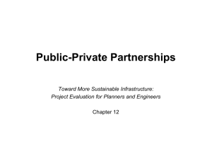 Public-Private Partnerships Toward More Sustainable Infrastructure: Project Evaluation for Planners and Engineers