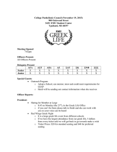 College Panhellenic Council (November 19, 2015) 900 Oakwood Street