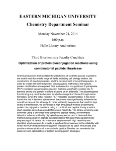 EASTERN MICHIGAN UNIVERSITY Chemistry Department Seminar Monday November 24, 2014 4:00 p.m.