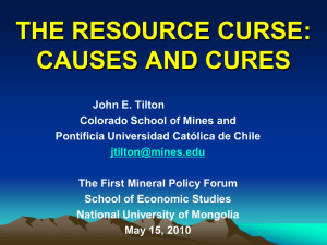 THE RESOURCE CURSE: CAUSES AND CURES