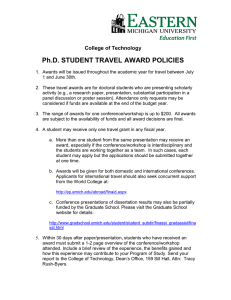 Ph.D. STUDENT TRAVEL AWARD POLICIES College of Technology