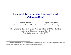 Financial Intermediary Leverage and Value-at-Risk