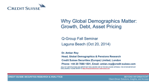 Why Global Demographics Matter: Growth, Debt, Asset Pricing Q-Group Fall Seminar