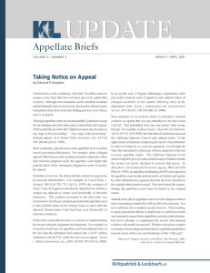 UPDATE Appellate Briefs Taking Notice on Appeal