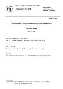 Telecom Network Planning for Evolving Network Architectures Reference Manual Version 04