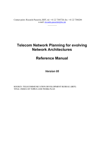 Telecom Network Planning for evolving Network Architectures Reference Manual
