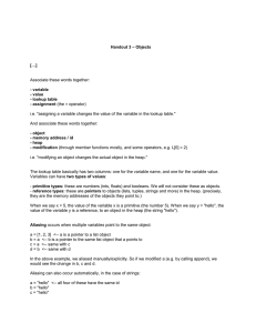 Handout 3 – Objects […] - variable