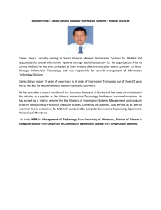 Saman Perera – Senior General Manager Information Systems – Mobitel...