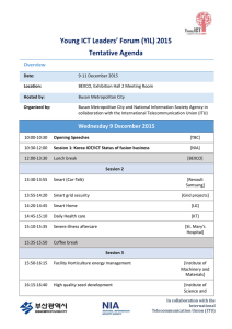 Young ICT Leaders’ Forum (YIL) 2015 Tentative Agenda Overview