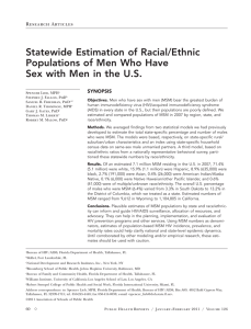 Statewide Estimation of Racial/Ethnic Populations of Men Who Have Research Articles