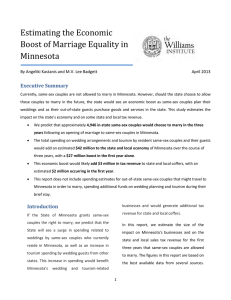 Estimating the Economic Boost of Marriage Equality in Minnesota Executive Summary